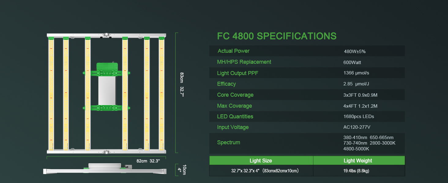 Mars Hydro FC4800 480W Samsung LM301B LED Grow Light - 7